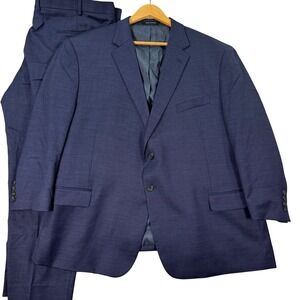 Awearness Kenneth Cole Mens 50XS Executive Fit Two Button Navy Blue Suit 44x27